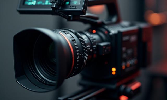 Cámara de cine profesional en rodaje